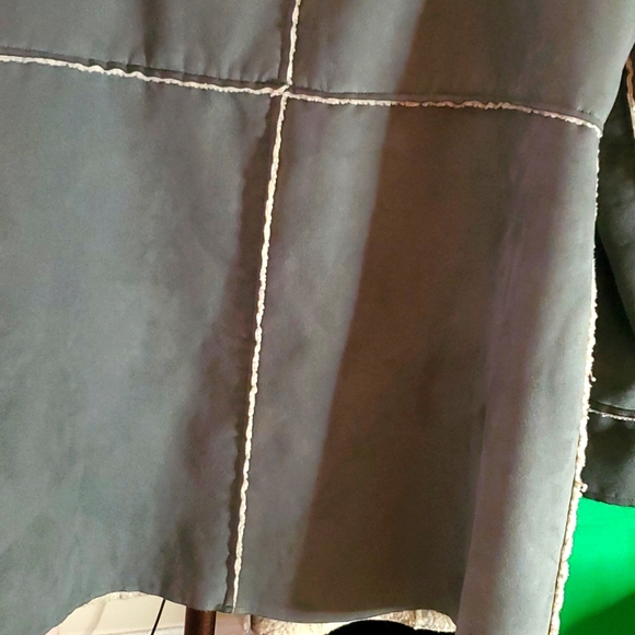 SO BLUE SIGRID OLSEN FAUX SUEDE/FAUX SHEEP WOOL SHEARLING WINTER COAT SZ 3X - Picture 7 of 11